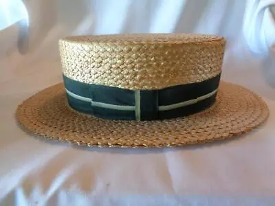 VINTAGE 1930s RS CLAYTON QUALITY HATS Straw Boater Hat - FREE SHIPPING • $99.99