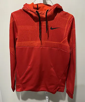 Nike Dri-Fit Mens Hoodie Red Funnel Neck Pullover Sweatshirt Size Small • $34.99