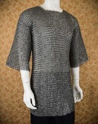 Flat Riveted With Flat Warser Chainmail Shirt 9 Mm Medium Size Chirstmas Gift • £134.79