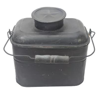 Antique Miners Railroad Lunch Box Soup Taurine And Cup Metal Star On Top • $49