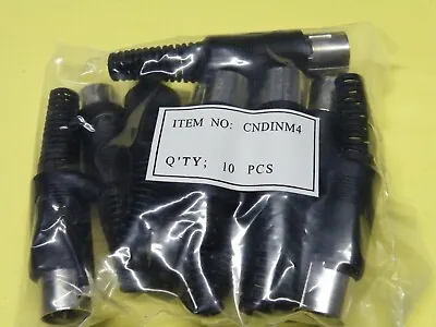 10 Pcs     4 Pin Standard DIN Plug Quad Audio 90g  K031 • £4.90