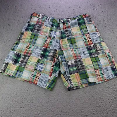 Peter Millar Shorts Mens 38 (Actual 36) Multicolor Madras Patchwork Plaid Preppy • $19.49