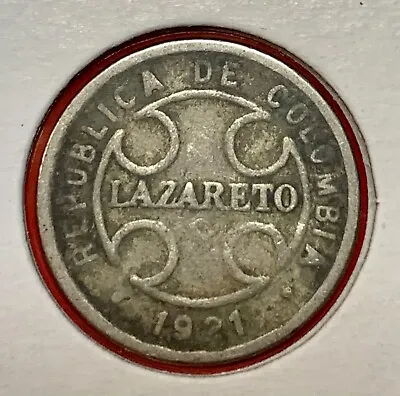 Columbia Lazareto Leper Colony 2 Centavos 1921 World Coin • $2.99