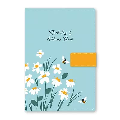 Index Address Book A-Z A5 Size Linen Fabric Cover Hardback Book - Orange Floral • £9.98