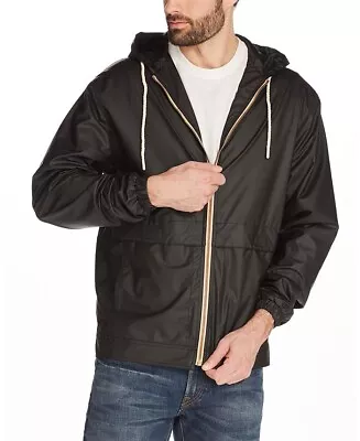 Weatherproof Hooded Full Zip Rain Slicker Sport Jacket Raincoat In Black M $129 • $21.22