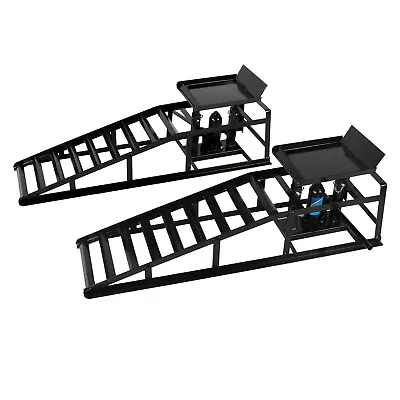 2X Heavy Duty Auto Car Truck Service Ramp Lift Car Jack Hydraulic Lift 5 Ton BK • $188.88