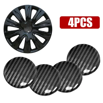 (4 Pack)  Carbon Fiber Stripe Wheel Center Cap Sticker Emblem Decal Dome Parts • $15.67