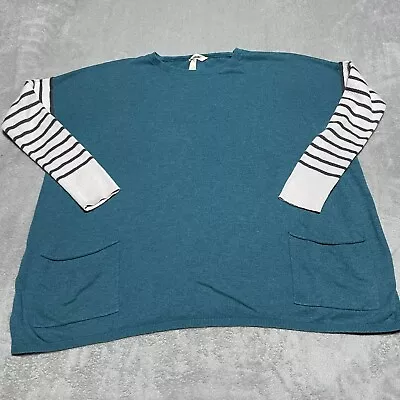 Matilda Jane Top Womens XL Just Imagine Corie Pullover Sweater Teal Tunic • $17.95