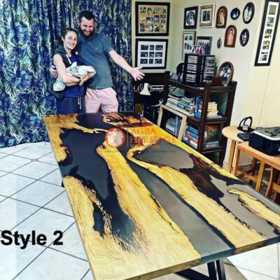 Designer Epoxy Resin Top Table Custom To Made Garden Decor Furniture Living Room • $6568.60