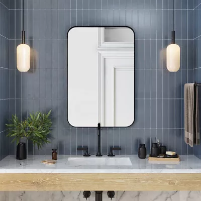 £22.95 • Buy Large Rectangle Bathroom Mirror Wall Mounted Metal Frame Makeup Hunging Mirrors