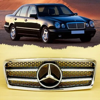 1996-1999 Pre-Facelift Gloss Black Front Grille For Mercedes Benz E-Class W210 • $189.07