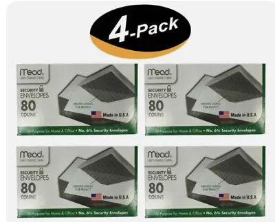 Mead White No. 6 3/4 Security Envelopes (Size 3 5/8  X 6 1/2 ) - 80 Ct (4 Pack) • $19.99