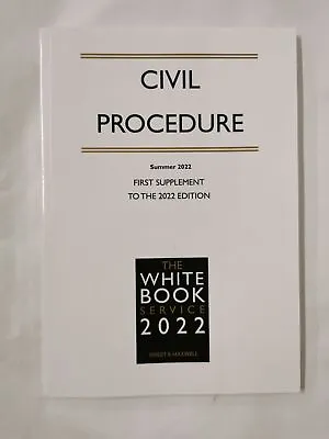 Civil Procedure 2022: First Supplement To 2022 Edition The White Book Service • £29.75