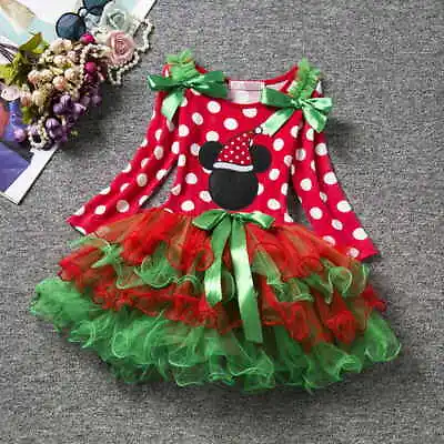 NEW Minnie Mouse Girls Long Sleeve Christmas Tutu Dress • $13.99