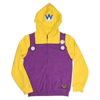 Super Mario Wario Adult Costume Zip Up Hoodie XS • $31.99