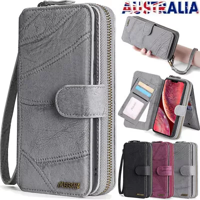 Fr IPhone 15 14 13 12 11 Pro Max XR X 8/7/6 Case Zipper Wallet Stand Strap Cover • $7.45