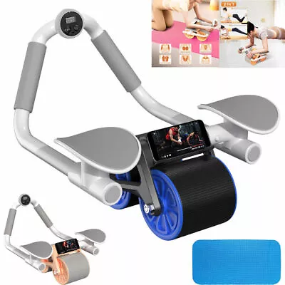 Abdominal Wheel Automatic Rebound Elbow Support Anti-Slip Fitness AB Roller Trai • £12.99