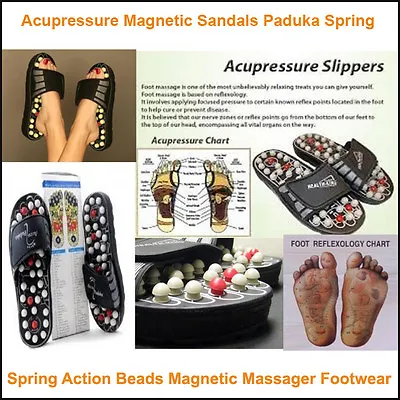 Acupressure Magnetic Sandals/Slipper Paduka Spring With Action Beads Massager. • $59.88