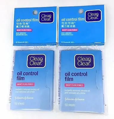 Clean And Clear Oil Control 60 Silky Blotting Paper Film Johnson & Johnson X 2  • £11.97