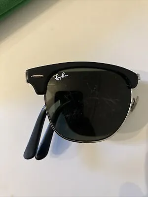 Ray Ban Folding Clubmaster 2176 Size 51mm Sunglasses  901 Black / Silver Rare! • £40