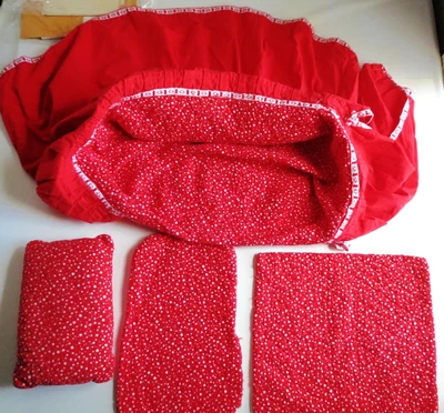 $8.98 • Buy VTG 1967 Baby Doll Lot Red Bedding Skirt Pillow Stroller Buggy Carriage Bassinet