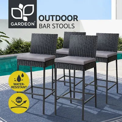 $279.95 • Buy Gardeon Outdoor Bar Stool Dining Chair Bar Stools Rattan Furniture Patio X4
