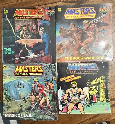 Masters Of The Universe Golden Books Lot 4  Including French Book/Record He-Man • $22