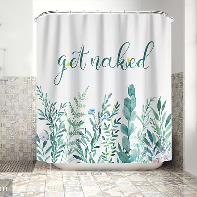 Eucalyptus Decor Water Proof Bathroom Accessories Leaves Shower Curtain • $28.79