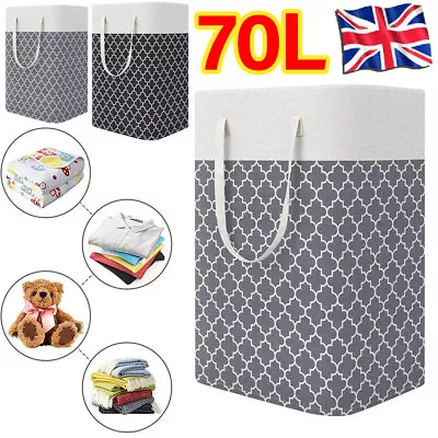 Laundry Bag Washing Dirty Basket Clothes Hamper Bin Foldable Storage Organizer • £4.79