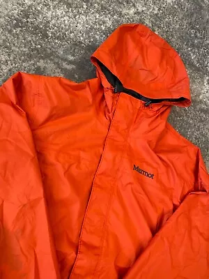 Marmot Hiking Jacket Women’s M Orange Lightweight Rain Gear Water Resistant • $20