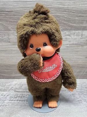 8  Monchhichi Sekiguchi Plush Doll Brown Boy Monkey Doll Red Bib Stuffed Animal • $24.99