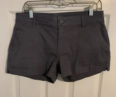 Prana Elle Shorts Organic Cotton Pockets Outdoor Hiking Size 10 Gray • $14