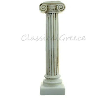 Ancient Greek Alabaster Ionic Column 8.8  - 22cm Cast Marble Ornament Decoration • £37.45