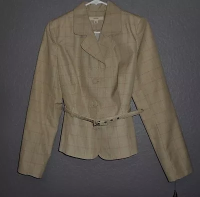 Merona Blazer Jacket Coat Women's Medium Multi Glen Plaid Removable Belt  NWT! • $9.95