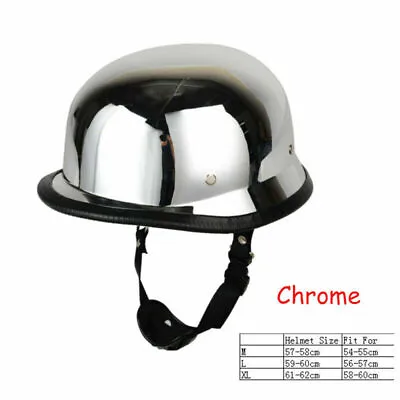 Lightest Flat DOT German Beanie Half Helmet Cap Skid For Chopper Cruiser Biker • $36.99