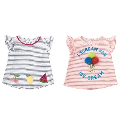 Mud Pie E8 Baby Toddler Girl Fun In The Sun Blue Or Pink Tee T-Shirt Choose • $14