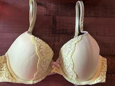 Victorias Secret Body By Victoria Neon Yellow W/ Lace Perfect Shape Size 34C • $13