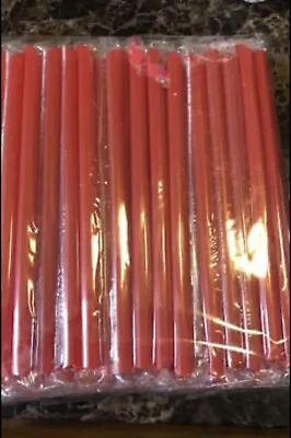 100 X Disposable Large Drinking Straws Bubble Tea Smoothie Milkshake Red Only • £4.80