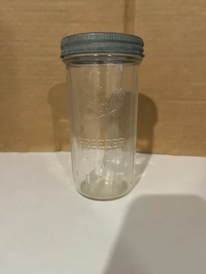 $15 • Buy Vintage Ball Freezer Glass Canning Jar W/ Zinc Ball Freezer Cap 22oz.
