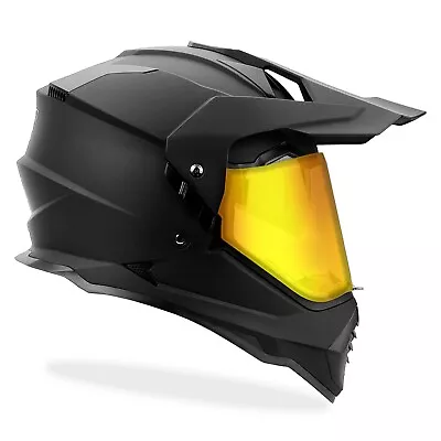 NEW Dual Sport Helmet Off Road ATV Adult Matte Black Mx Motocross Snowmobile • $119.95