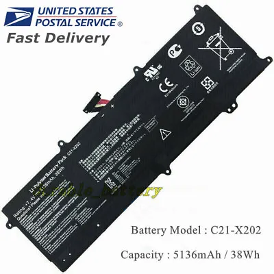 38Wh New C21-X202 Battery For Asus VivoBook S200E X202 X202E X201E F201E Q200E • $23.50