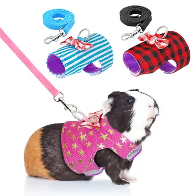 Small Animal Harness And Leash Set For Guinea Pig Ferret Hamster Rabbit Squirrel • $7.99