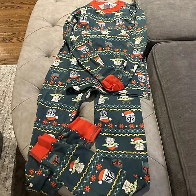 Hanna Andersson Kid's Star Wars Mandalorian Holiday Long John PJs - 140 Size 10 • $11.99