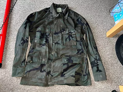 US Woodland Ripstop Warm Weather BDU Shirt Large Long Modified Overdyed OPFOR? • $31.11