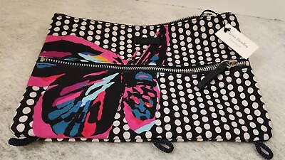 NWT Retired VERA BRADLEY Canvas Pencil Pouch BUTTERFLY FLUTTER DOTS 22963-M33 • $11.99