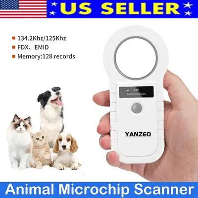 RFID Chip Reader ISO FDX-B EMID Animal Chip Dog Pet Microchip Scanner 134.2kHz • $25.01