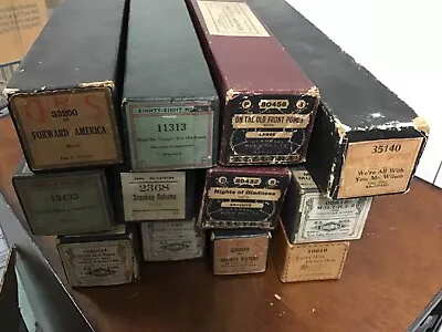 12 Player Piano Rolls Circa 1915 Tested. Marches Popular Tunes Etc • $6