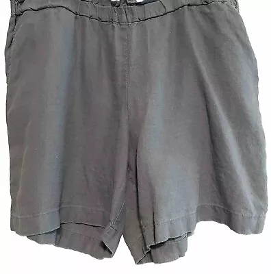 J Jill Pure Linen Blue Pull On Shorts Size L Womens Elastic Waist Pockets • $24.97