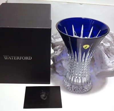 Waterford Crystal Lismore Diamond 8  Vase Cobalt Blue ~ In Original Box • $239.99