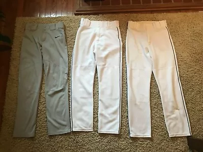 Nike & Majestic Baseball Pants- Gray White- Lot Of 3 Size Small GREAT CONDITION • $40